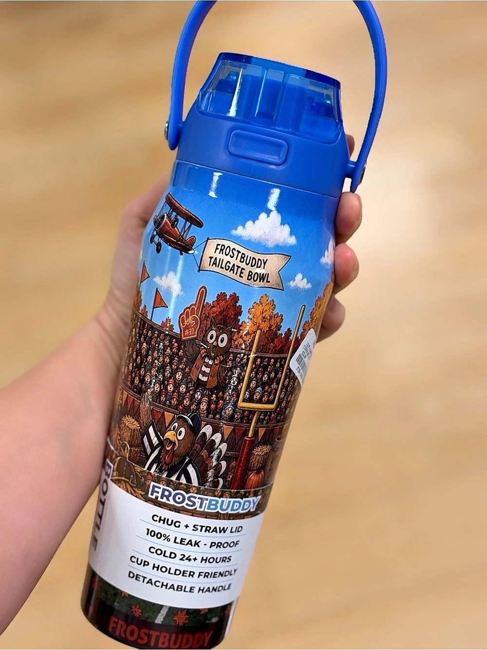 FrostBuddy Tailgate Bowl Blue Water Bottle New